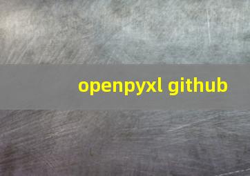 openpyxl github